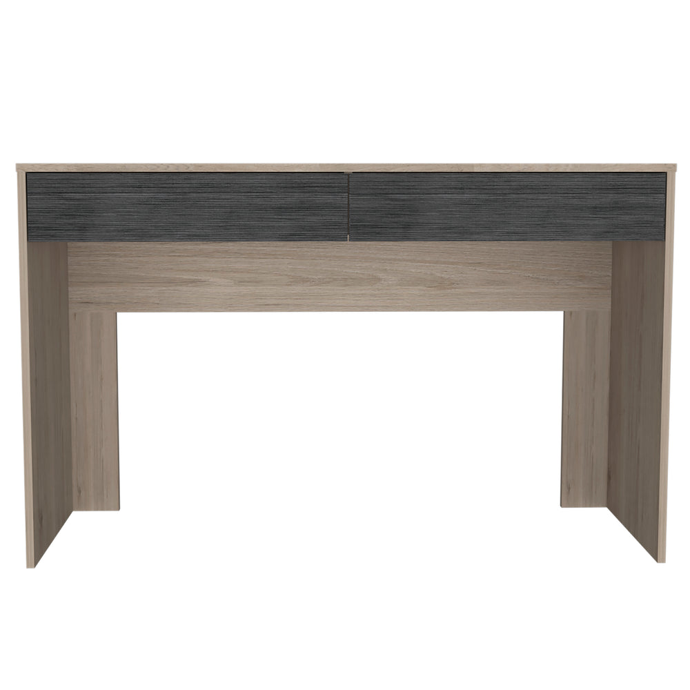 Harvard 2 Drawer Desk Washed Oak Carbon Grey Oak (DHD) Image 2