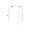 Colorado 2 Drawer Petite Bedside Cabinet Soft White Oak (DHD) Image 7