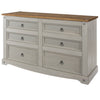 Corona Grey 3+3 Drawer Wide Chest  Grey Wax Antique Waxed Pine (DHD) Image 1