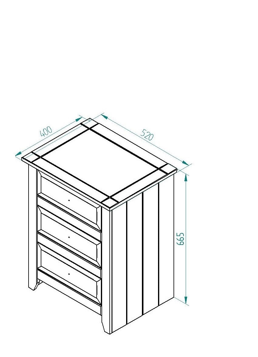 Capri 3 Drawer Bedside Cabinet White Antique Waxed Pine (DHD) Image 7