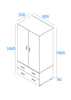 Lido 2 Door, 2 Drawer Low Wardrobe  White  (DHD) Image 4