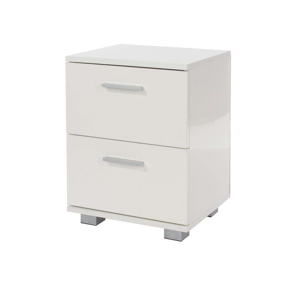 Lido 2 Drawer Bedside Cabinet White  (DHD) Image 1