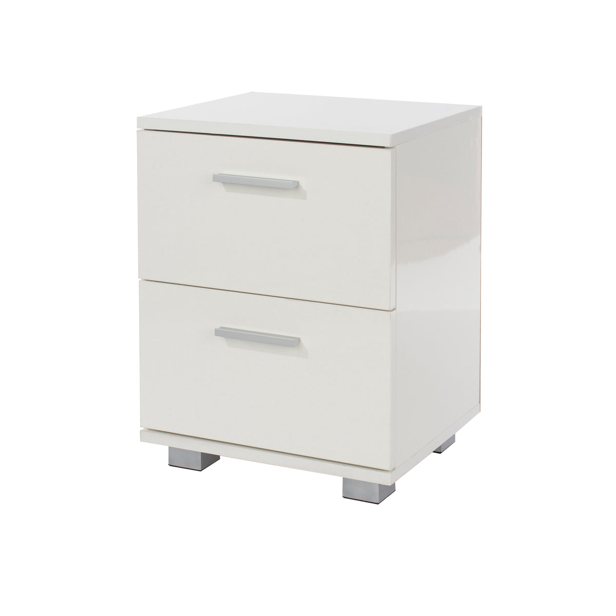 Lido 2 drawer bedside cabinet in gloss white