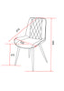 Aspen Diamond Stitch Lt Grey Cord Fabric Dining Chair, Black Tapered Legs (Pair) Light Grey Black (DHD) Image 6