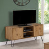 Augusta Pine 2 Door Flat Screen Tv Unit Antique Waxed Pine Black (DHD) Image 5