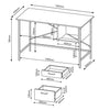 Loft Home Office 2 Drawer Desk With Oak Effect And Grey Metal Legs Oak Black (DHD) Image 2