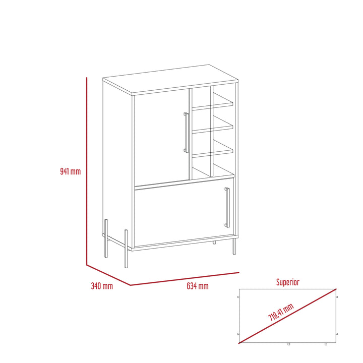 Harvard Drinks Bar Washed Oak Carbon Grey Oak (DHD) Image 6
