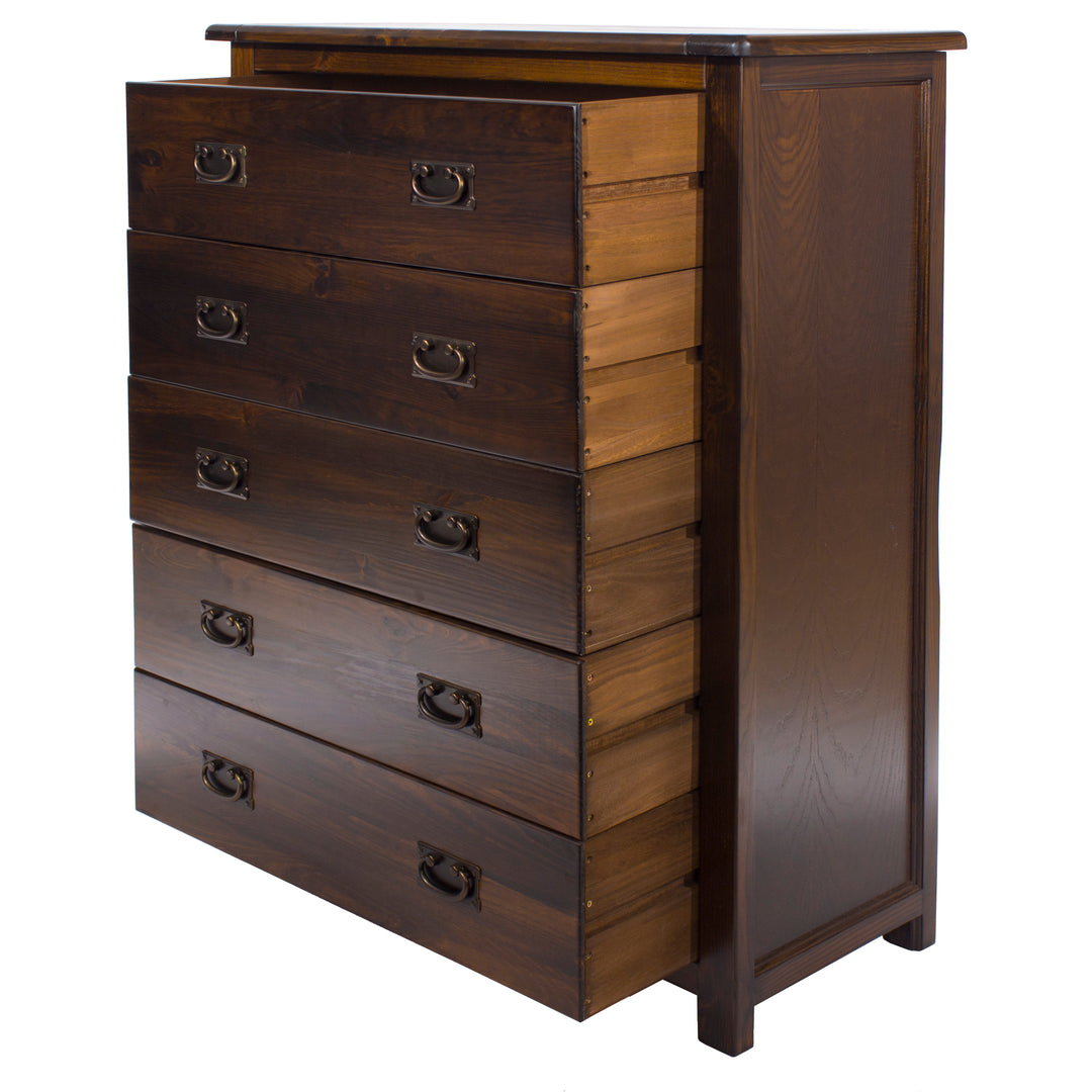 Boston 5 Drawer Chest Dark Brown  (DHD) Image 4