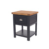 Dunkeld 1 Drawer Bedside Cabinet Midnight Blue Antique Oak Effect Wax (DHD) Image 1