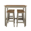 Linea Linea Breakfast Table & 4 High Stool Set Grey Antique Waxed Pine (DHD) Image 2