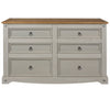 Corona Grey 3+3 Drawer Wide Chest  Grey Wax Antique Waxed Pine (DHD) Image 2