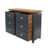 Dunkeld 3+3 Dr Wide Chest Midnight Blue Antique Oak Effect Wax (DHD) Image 3