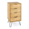 Augusta Pine 4 Drawer Narrow Chest Of Drawers Antique Waxed Pine Black (DHD) Image 3