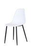 Aspen Curve Chair, White Plastic Seat With Black Metal Legs (Pair) White Black (DHD) Image 1