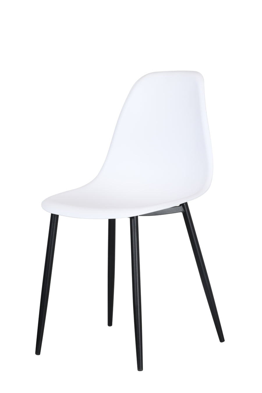 Aspen Curve Chair, White Plastic Seat With Black Metal Legs (Pair) White Black (DHD) Image 1