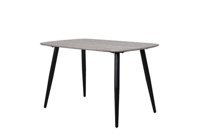 Aspen Rectangular Dining Table, Grey Oak Effect With Black Tapered Legs  Grey Oak Black (DHD) Image 1