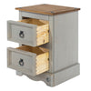 Corona Grey 2 Drawer Petite Bedside Cabinet Grey Wax Antique Waxed Pine (DHD) Image 4