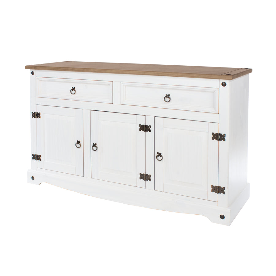 Corona White Medium Sideboard White Wax Antique Waxed Pine (DHD) Image 1