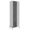 Dallas Tall Storage & Display Cabinet White Carbon Grey Oak (DHD) Image 1