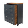 Dunkeld 5 Drawer Chest Midnight Blue Antique Oak Effect Wax (DHD) Image 3