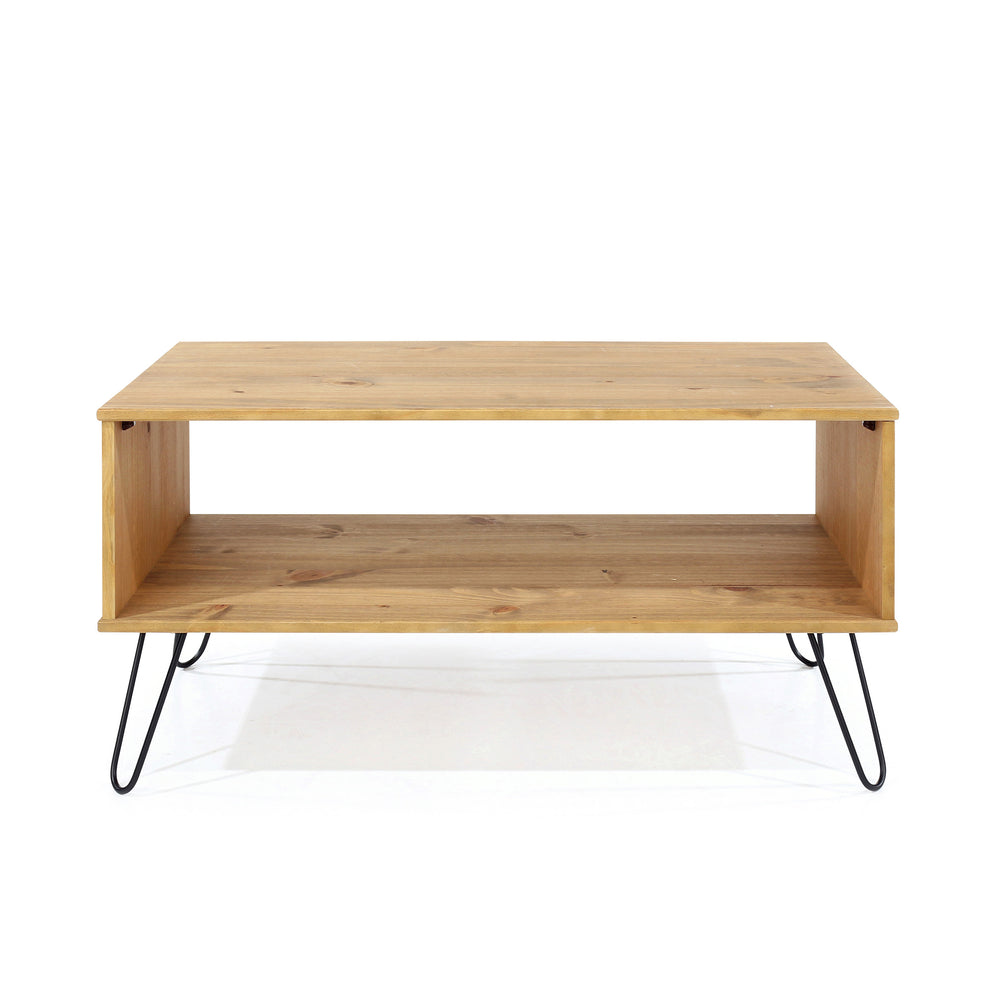 Augusta Pine Open Coffee Table Antique Waxed Pine Black (DHD) Image 2