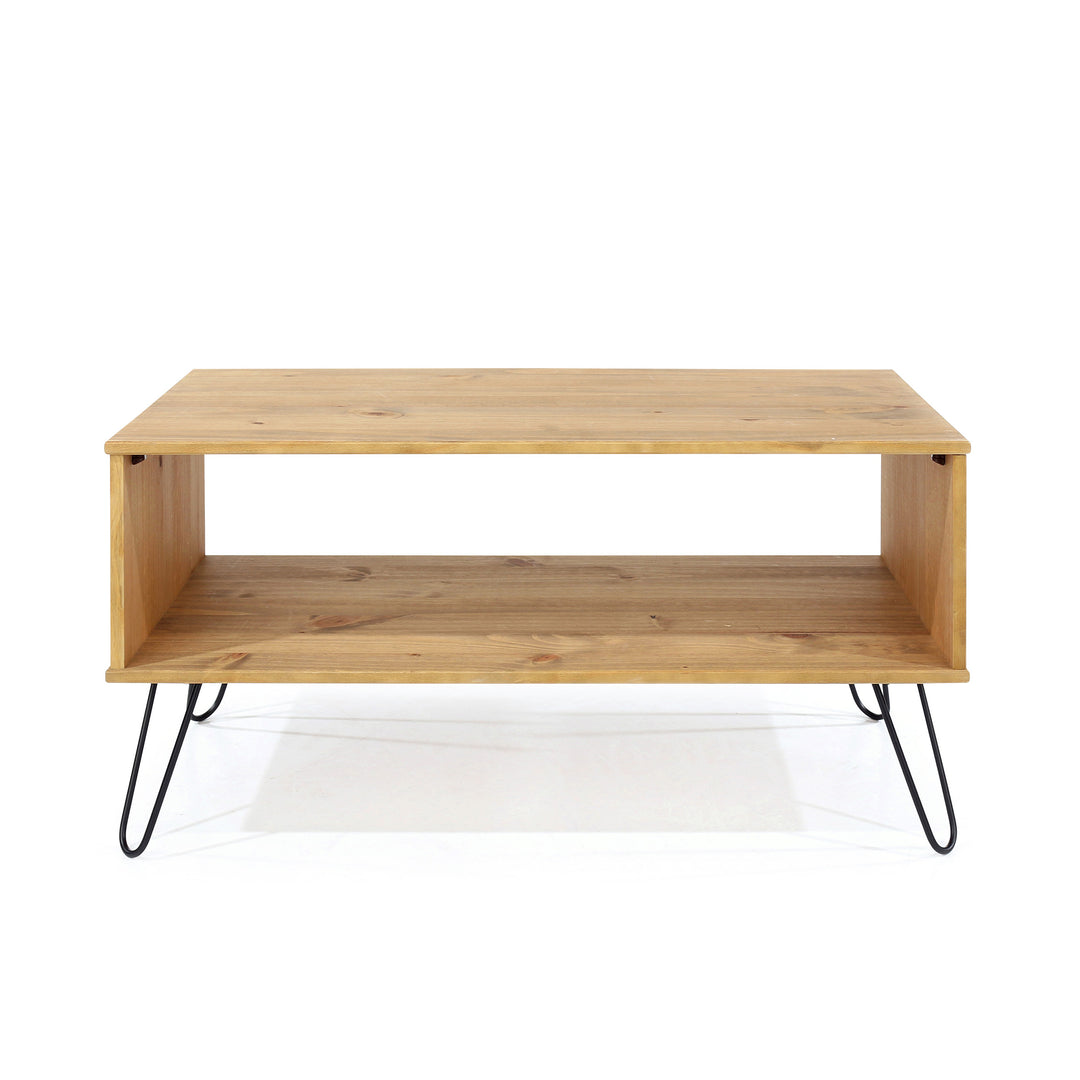 Augusta Pine Open Coffee Table Antique Waxed Pine Black (DHD) Image 2