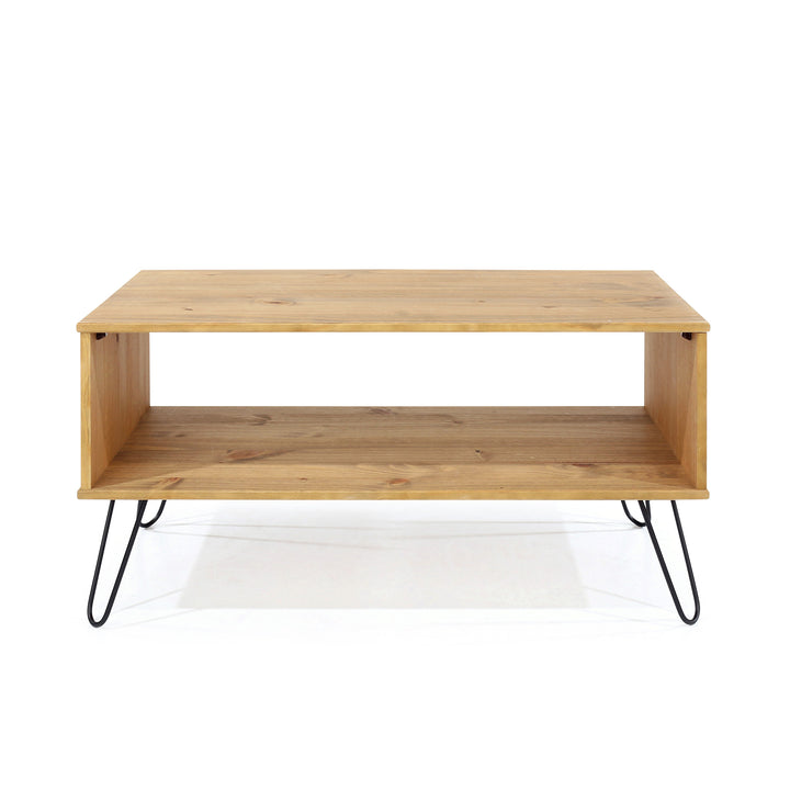 Augusta Pine Open Coffee Table Antique Waxed Pine Black (DHD) Image 2
