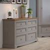 Corona Grey 3+3 Drawer Wide Chest  Grey Wax Antique Waxed Pine (DHD) Image 5