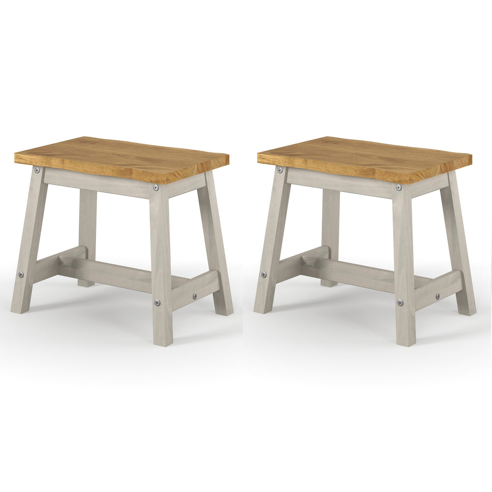 Corona Grey Live Edge Large Dining Bench Grey Antique Waxed Pine (DHD) Image 2