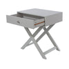 Options Grey X Leg  1 Drawer Petite Bedside Cabinet Grey  (DHD) Image 4