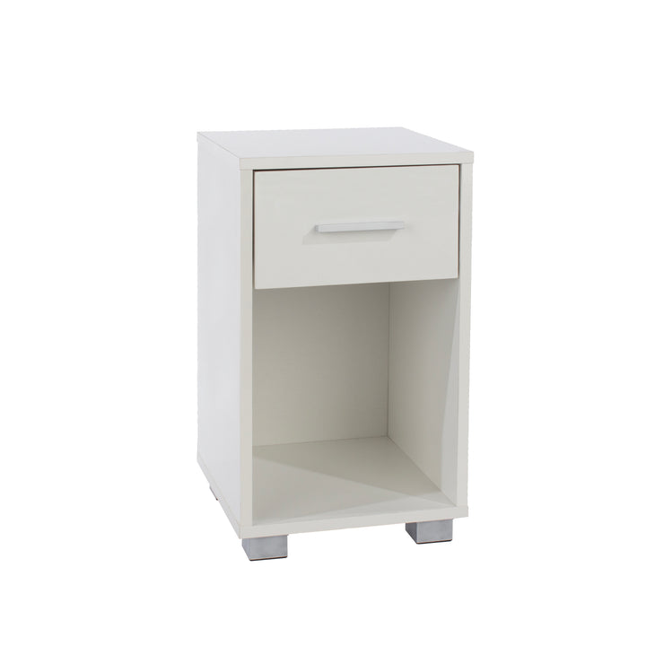Lido 1 Drawer Compact Bedside Cabinet  White  (DHD) Image 3
