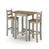 Corona Grey Square High Breakfast Bar Drop Leaf Table And Bar Chair Set Grey Antique Waxed Pine (DHD) Image 2