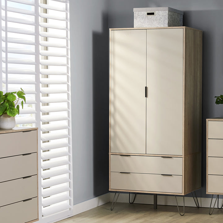 Augusta Driftwood 2 Door, 2 Drawer Wardrobe Driftwood  Calico (DHD) Image 6