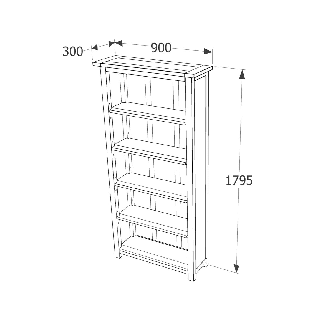 Dunkeld Tall Bookcase  Midnight Blue Antique Oak Effect Wax (DHD) Image 3