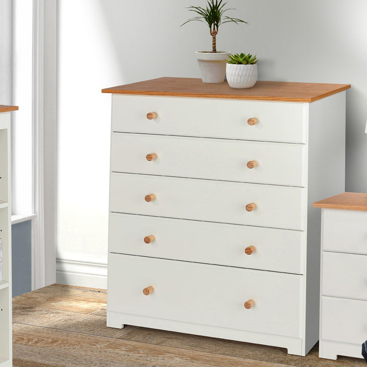 Colorado 5 Drawer Chest Soft White Oak (DHD) Image 5
