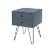 Options Blue Telford, Metal Leg 2 Drawer Bedside Cabinet Blue Black (DHD) Image 1