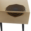 Options Galaxy Metal Bedside Table, Gold With Black Legs Gold Black (Self Assembly) (DHD)