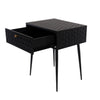 Options Saturn Metal 1 Drawer Bedside Cabinet, Black With Gold Handle  Black Gold (Self Assembly) (DHD)