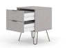 Augusta Grey 2 Drawer Bedside Cabinet Grey   (DHD) Image 4