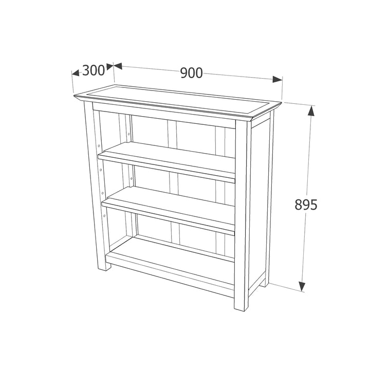 Dunkeld Low Bookcase Midnight Blue Antique Oak Effect Wax (DHD) Image 3