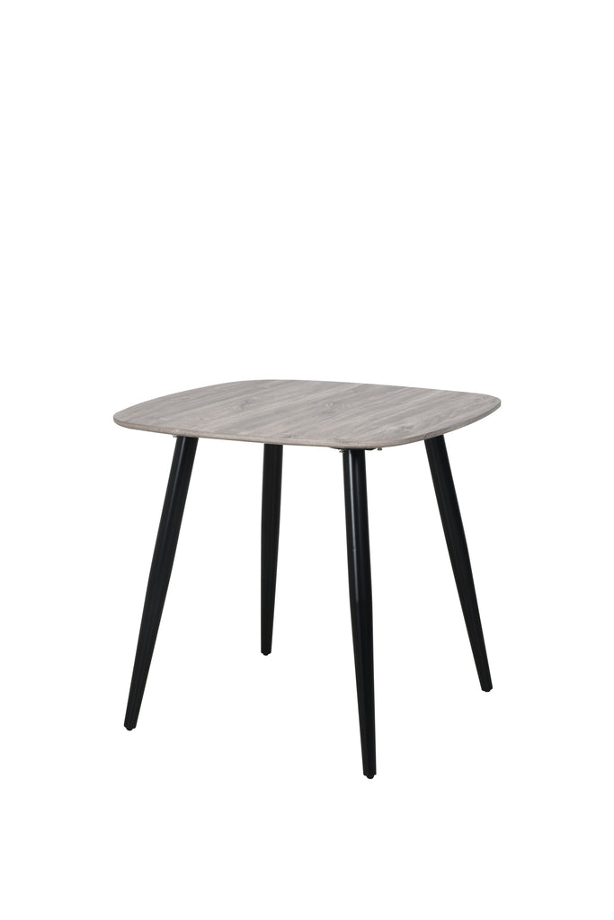 Aspen Square Dining Table, Grey Oak Effect With Black Tapered Legs  Grey Oak Black (DHD) Image 1