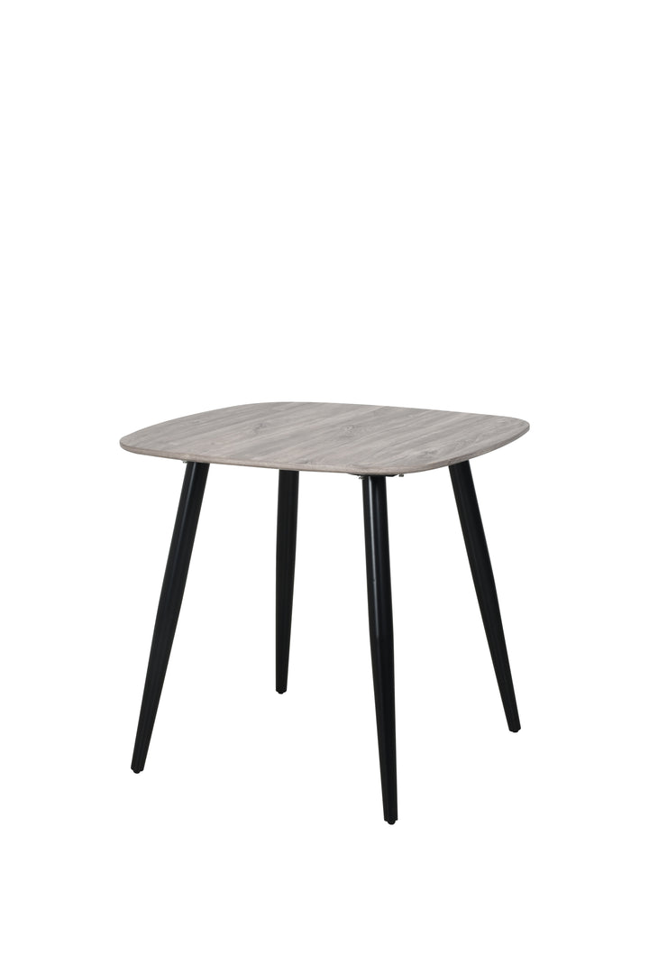 Aspen Square Dining Table, Grey Oak Effect With Black Tapered Legs  Grey Oak Black (DHD) Image 1