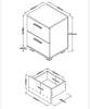Lido 2 Drawer Bedside Cabinet White  (DHD) Image 5