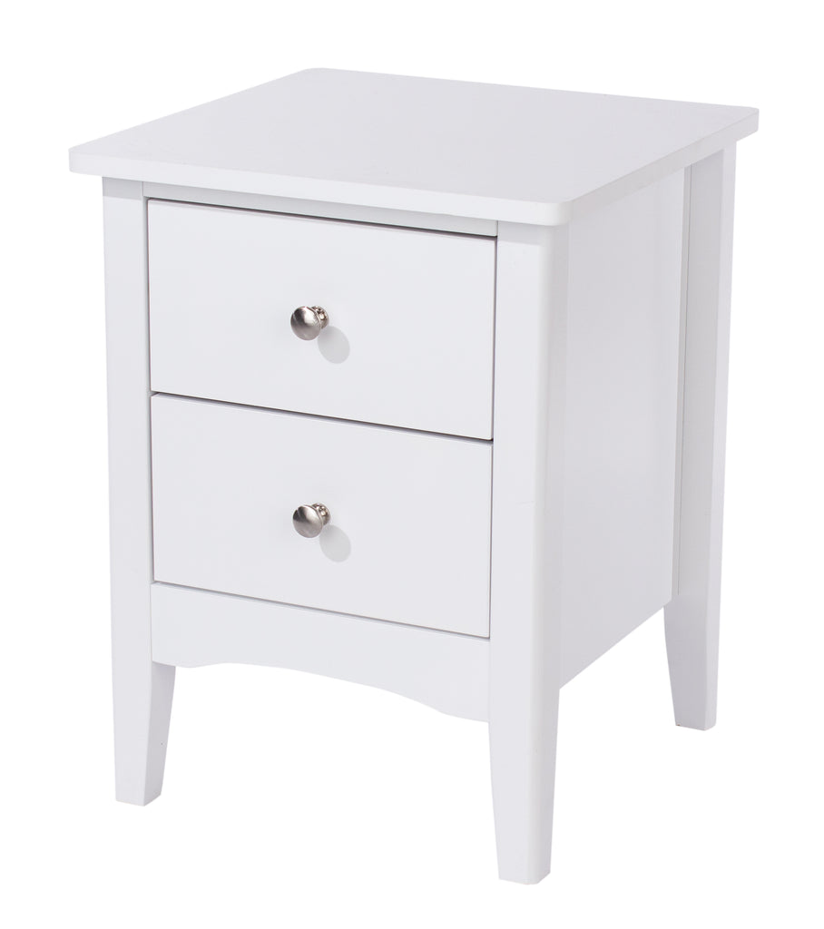 Como White 2 Drawer Bedside Cabinet  White  (DHD) Image 1