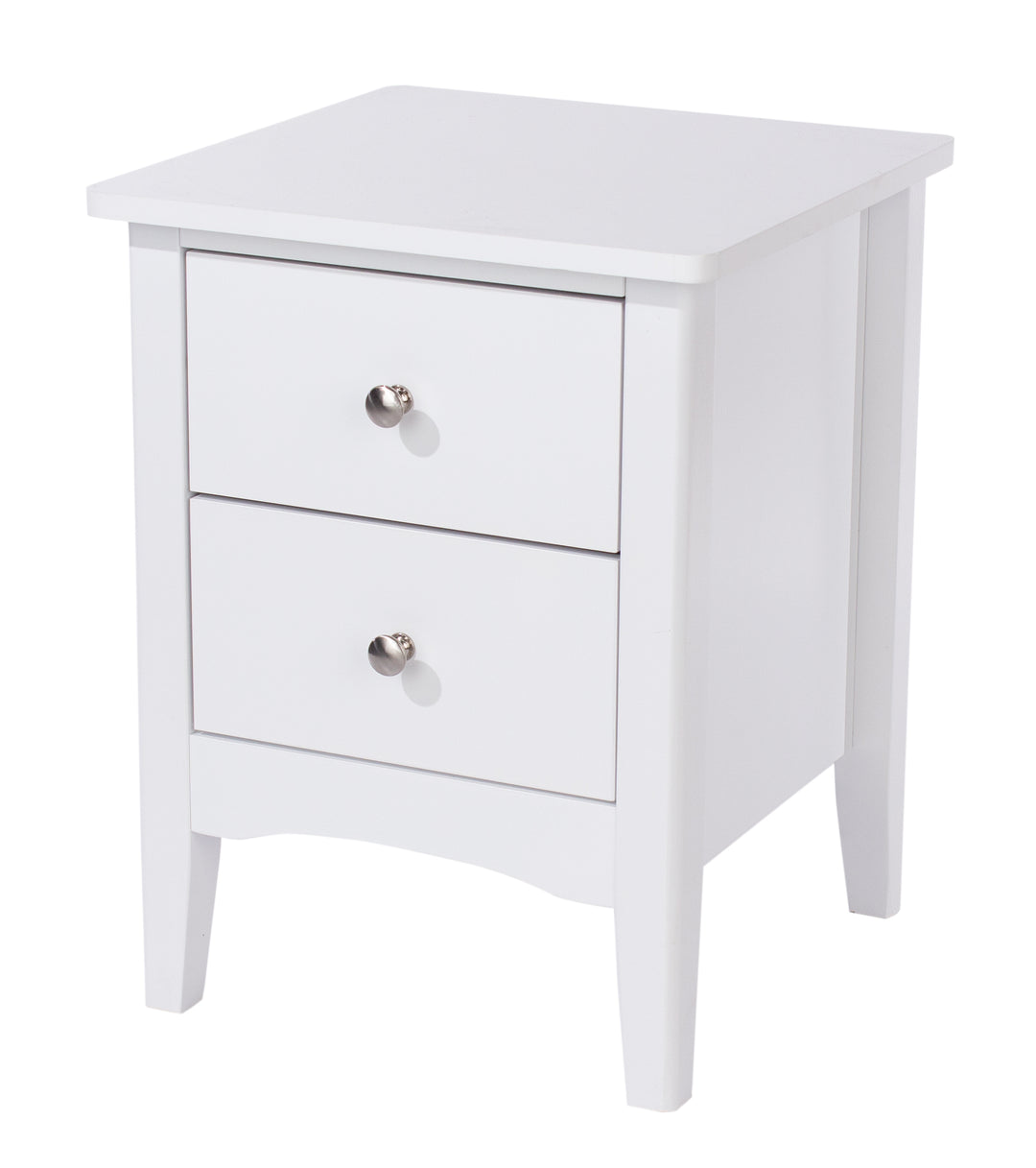 Como White 2 Drawer Bedside Cabinet  White  (DHD) Image 1