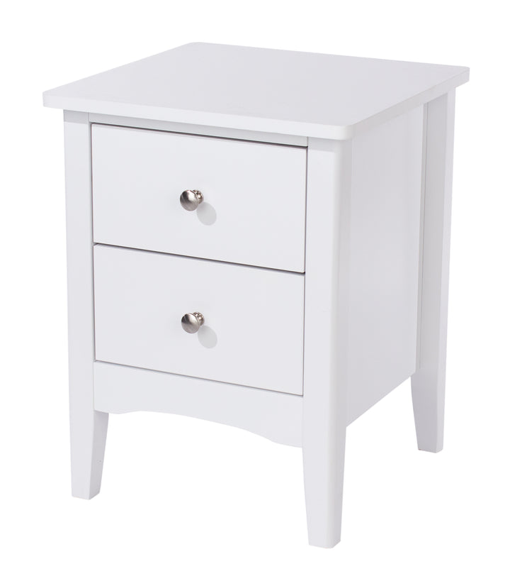 Como White 2 Drawer Bedside Cabinet  White  (DHD) Image 1