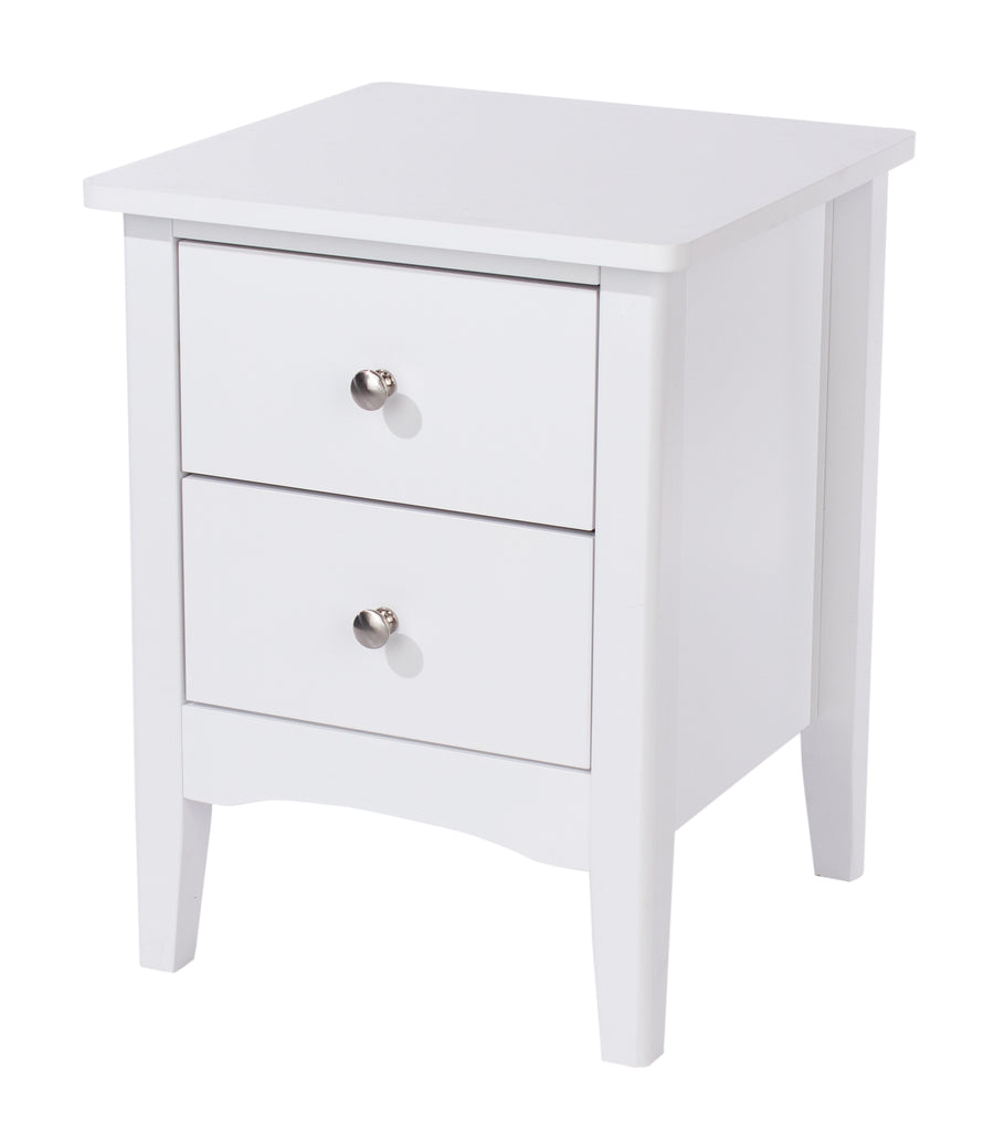 Como White 2 Drawer Bedside Cabinet  White  (DHD) Image 1