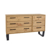 Texas 3+3 Drawer Wide Chest Of Drawers  Antique Waxed Pine Black (DHD) Image 3
