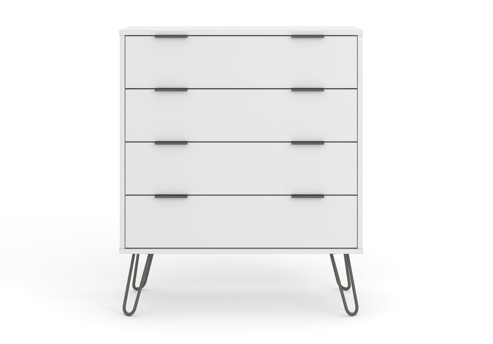 Augusta White 4 Drawer Chest Of Drawers White    (DHD) Image 2