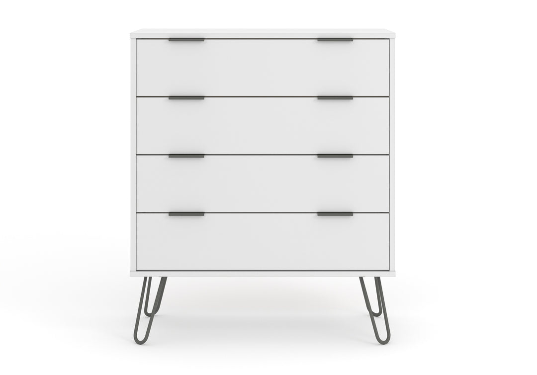 Augusta White 4 Drawer Chest Of Drawers White    (DHD) Image 2